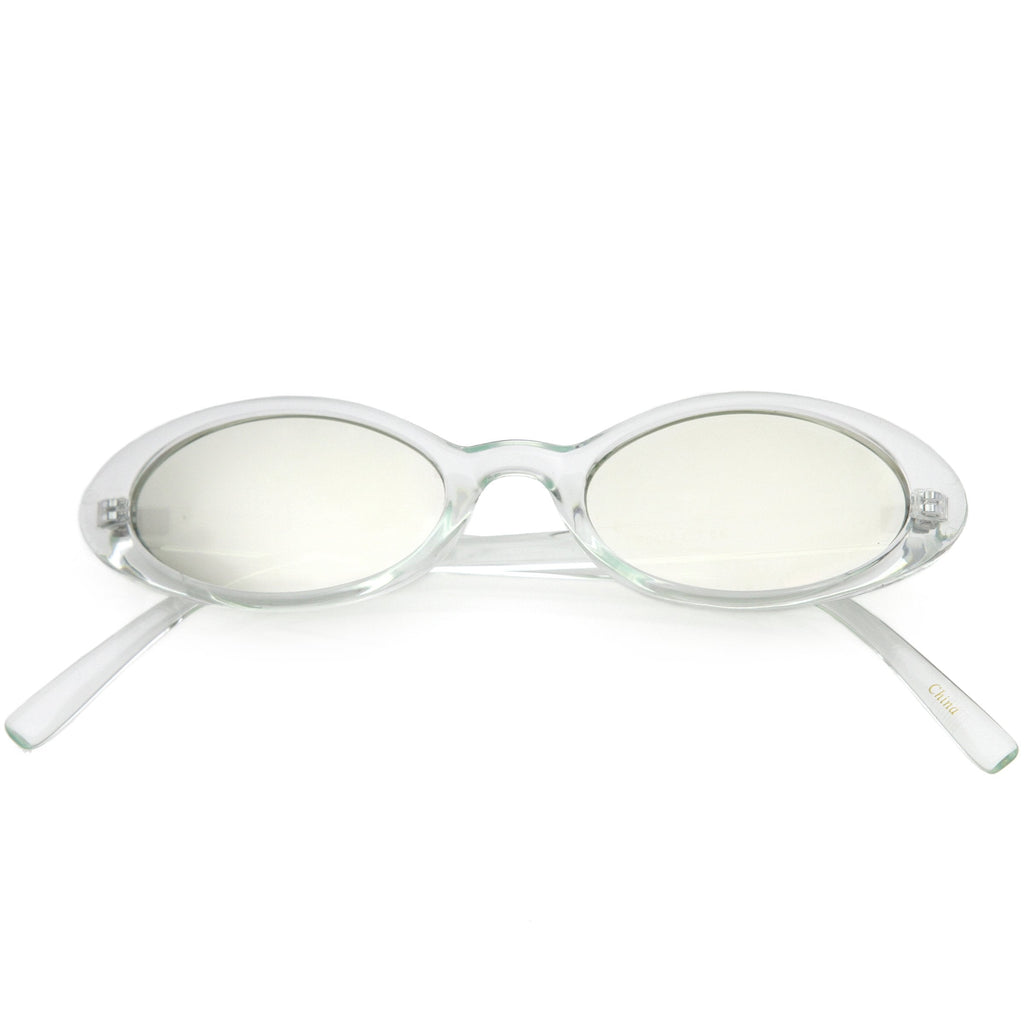 Small Retro 1990's Transparent Mirrored Lens Sunglasses C698