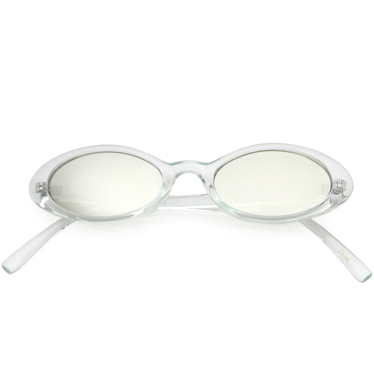 Small Retro 1990's Transparent Mirrored Lens Sunglasses C698