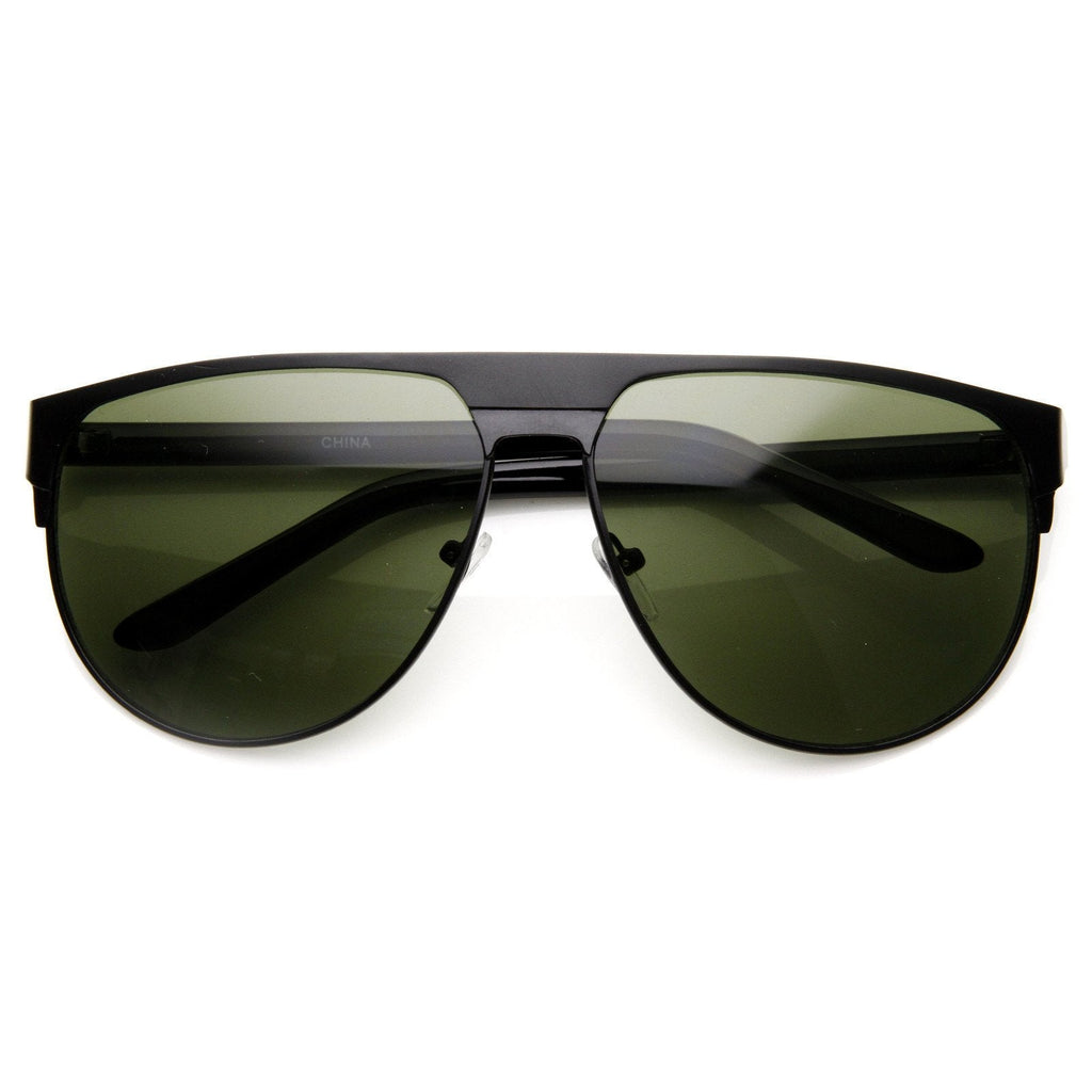 Modern Euro Full Metal Flat Top Aviator Sunglasses 8827