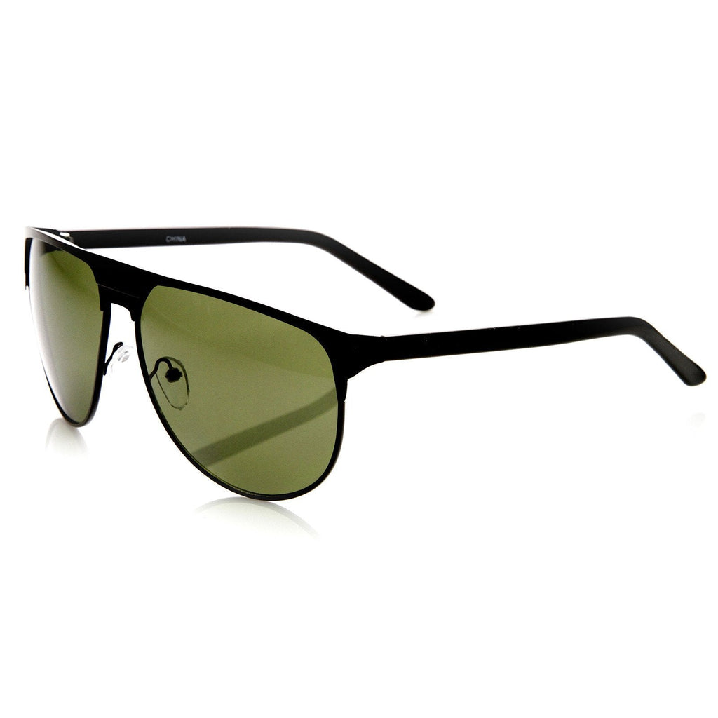 Modern Euro Full Metal Flat Top Aviator Sunglasses 8827