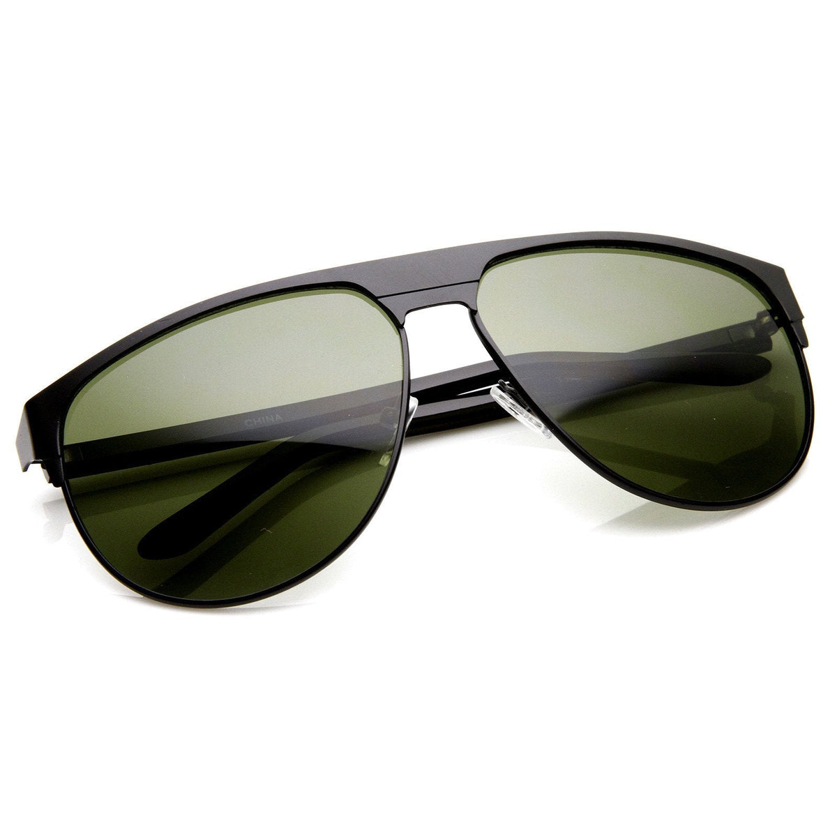 Modern Euro Full Metal Flat Top Aviator Sunglasses 8827