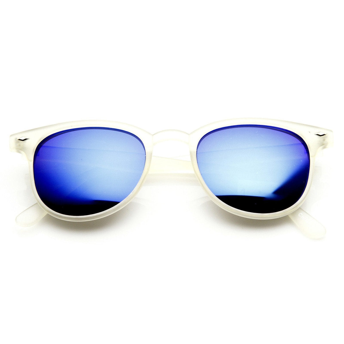 Retro P3 Horned Rim Frame Mirrored Lens Sunglasses 8829