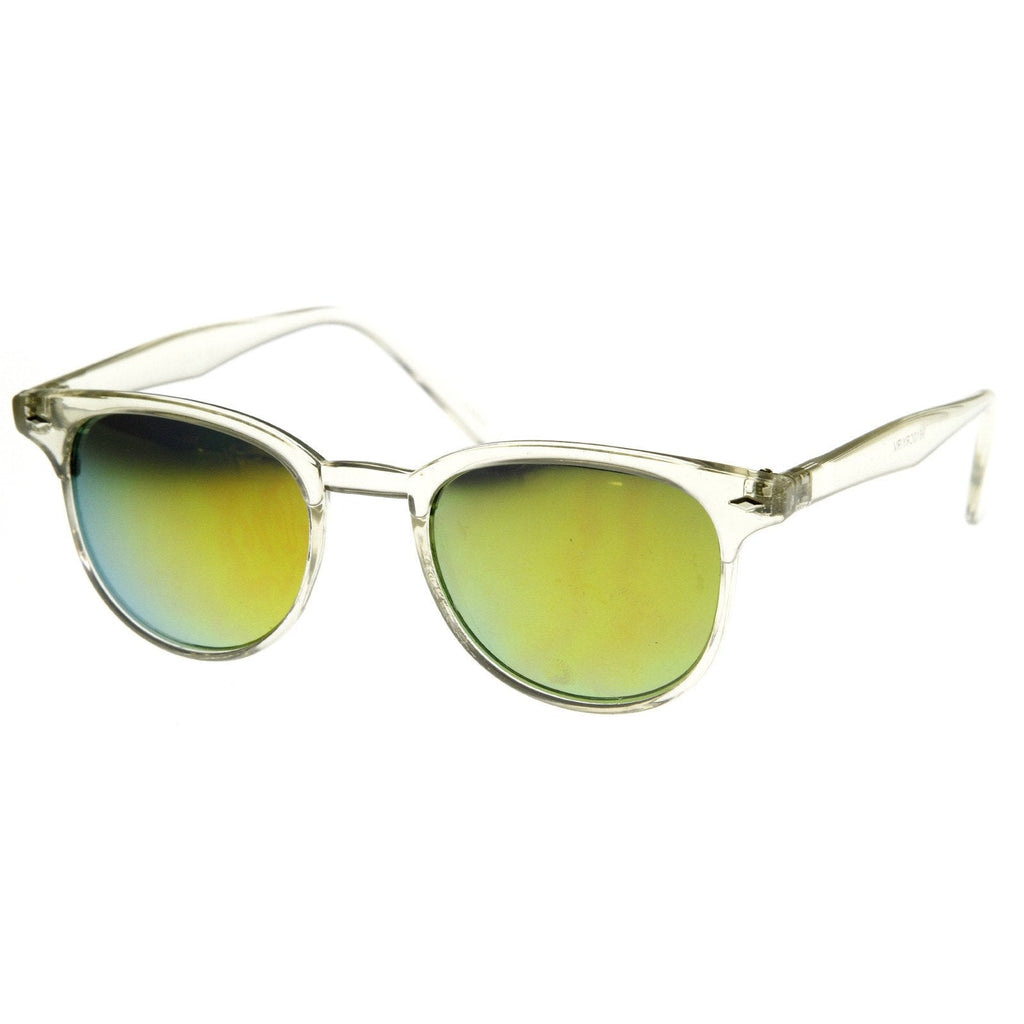 Retro P3 Horned Rim Frame Mirrored Lens Sunglasses 8829