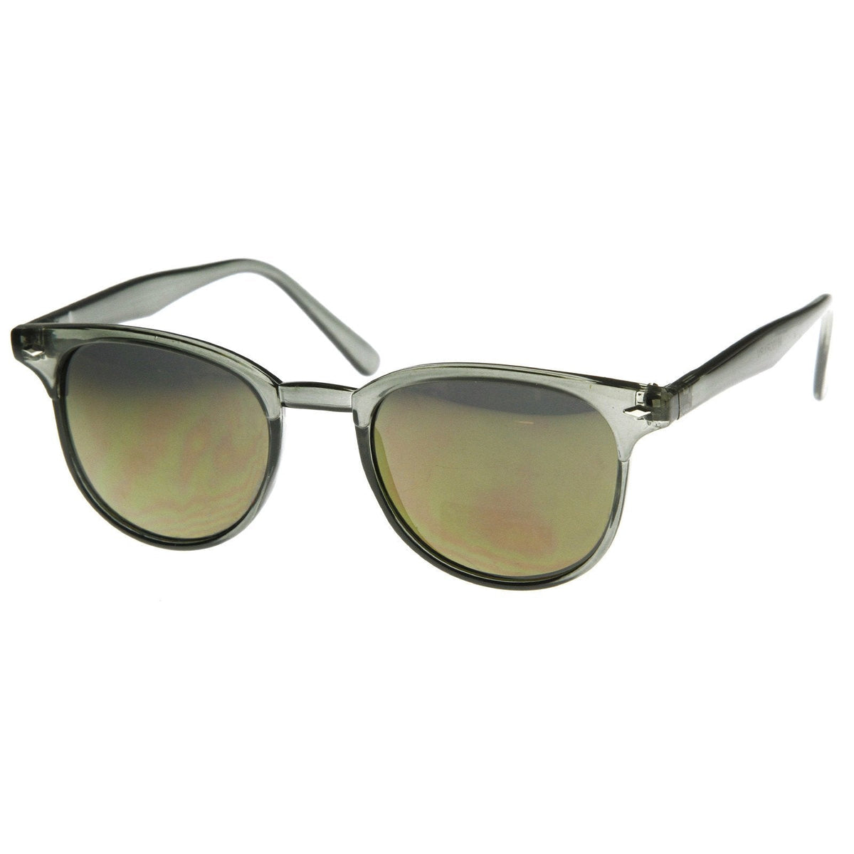 Retro P3 Horned Rim Frame Mirrored Lens Sunglasses 8829