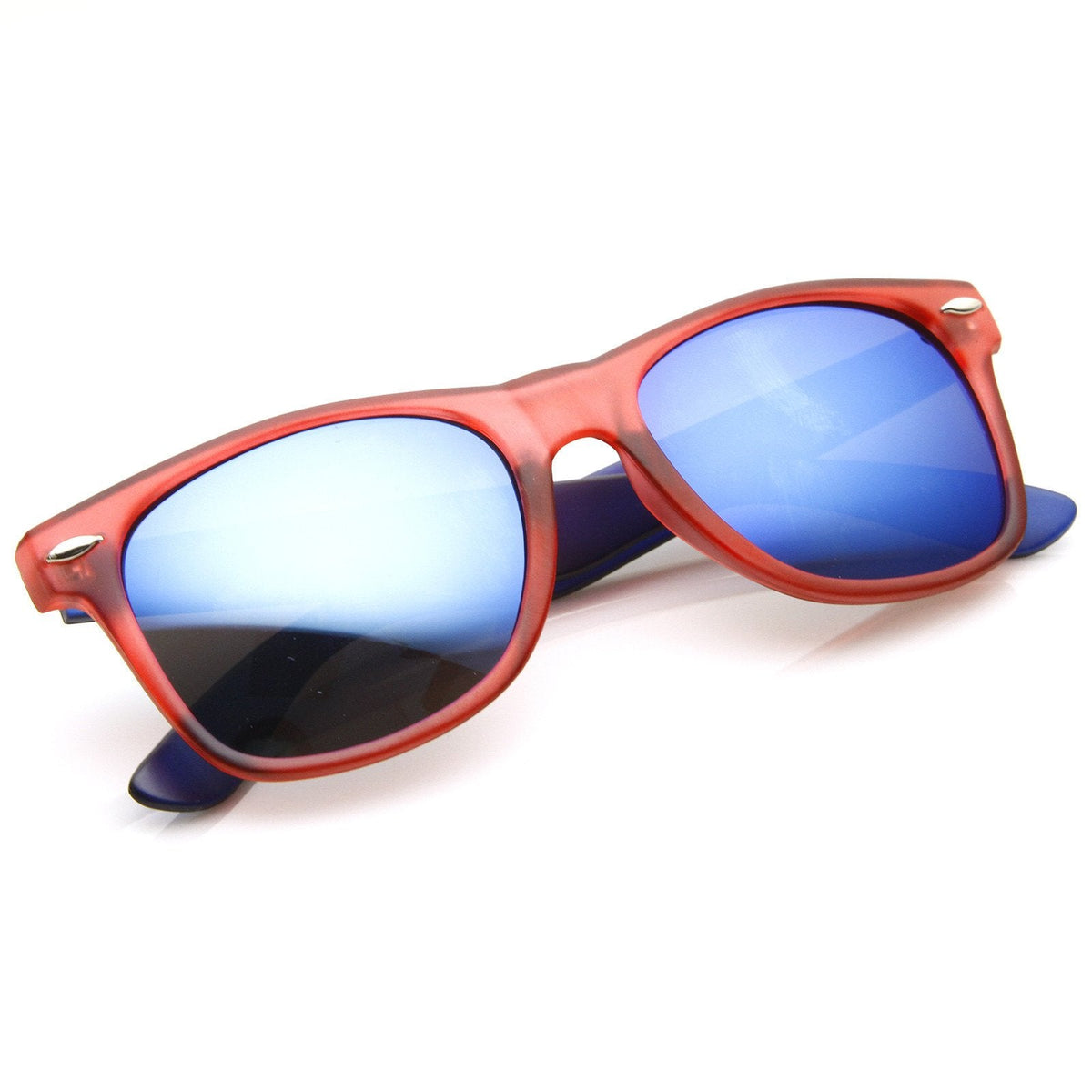 Retro Random Color Mirror Lens Horned Rim Sunglasses 8650