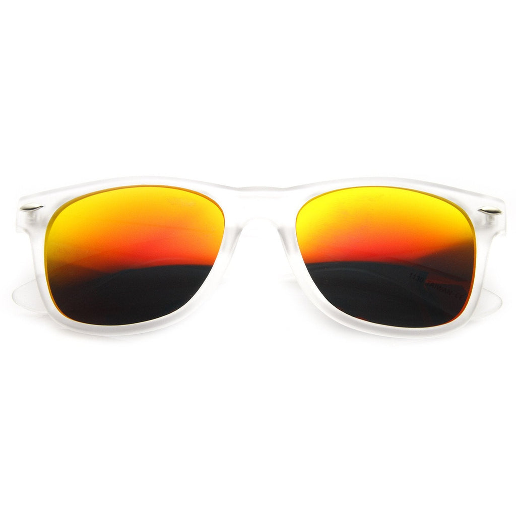 Frosted Frame Reflective Lens Horned Rim Sunglasses 8026