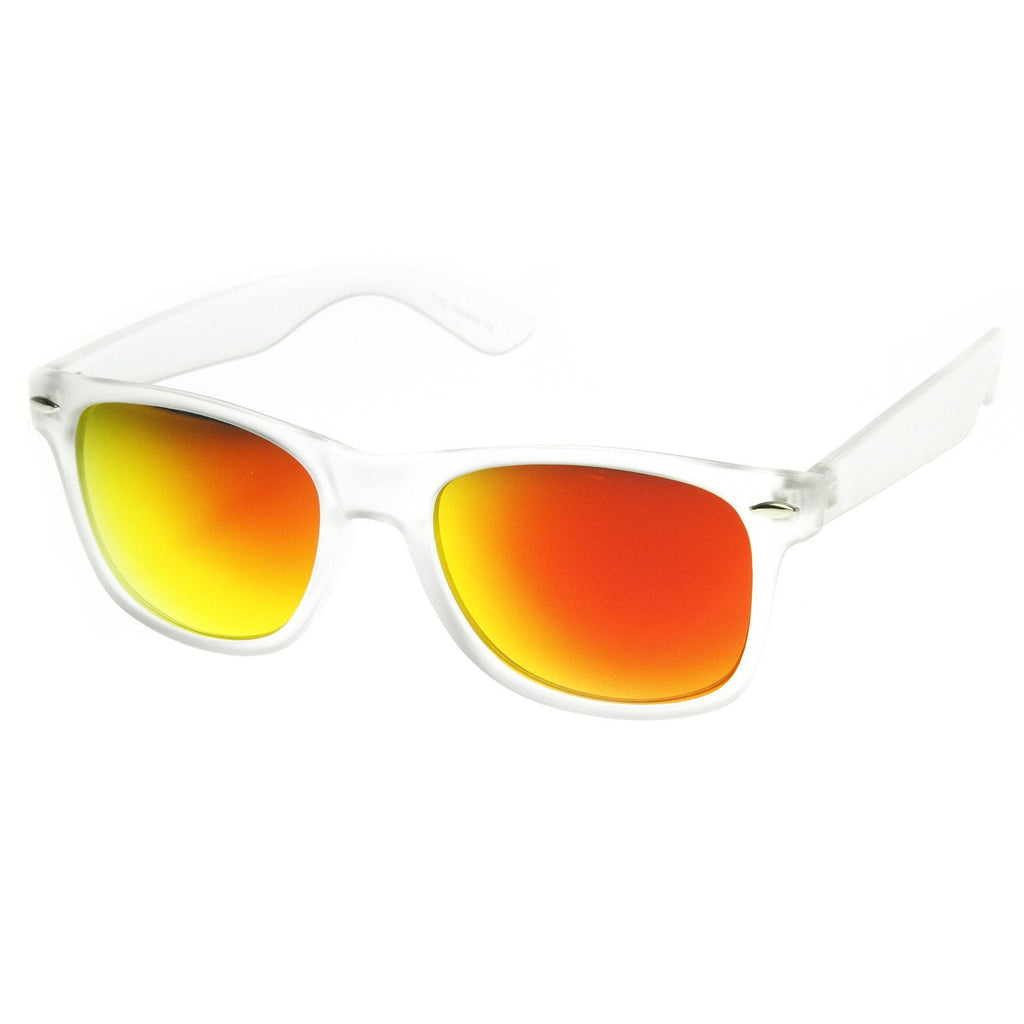 Frosted Frame Reflective Lens Horned Rim Sunglasses 8026