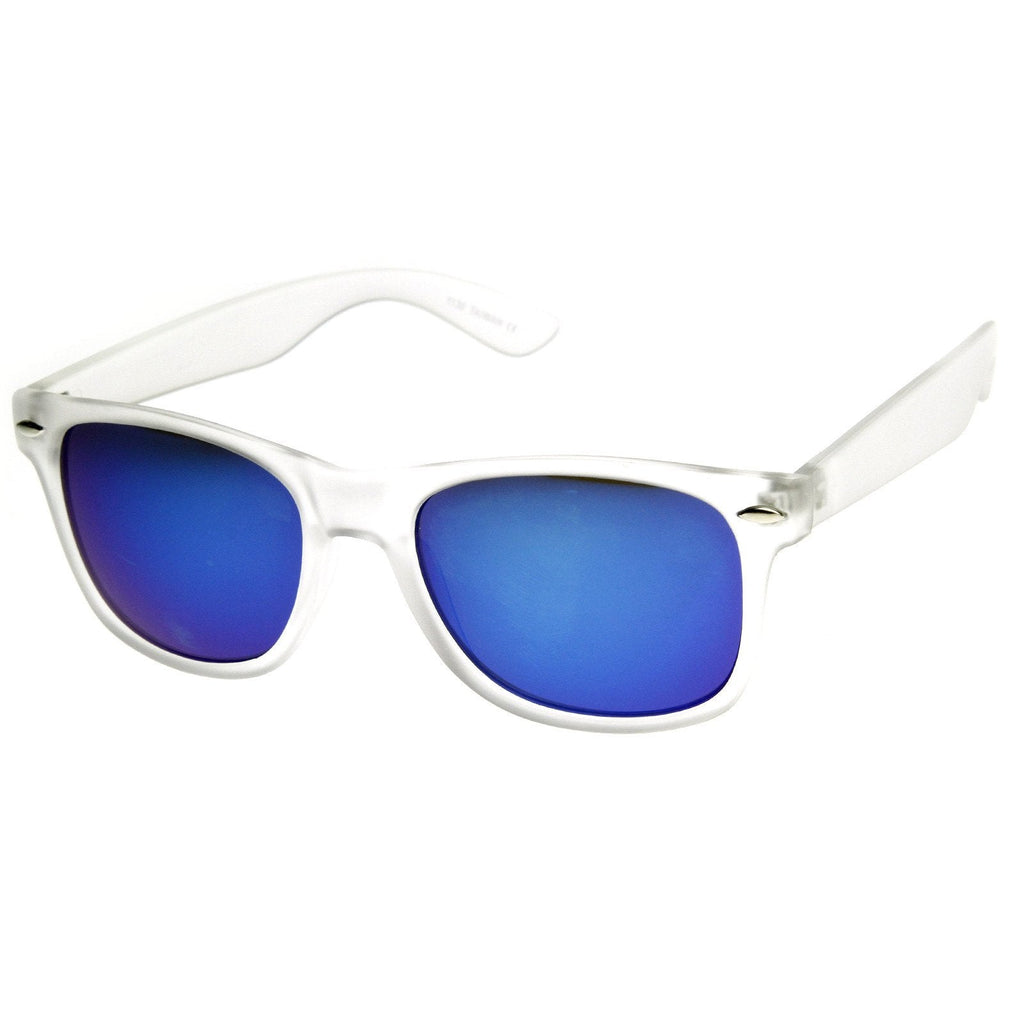 Frosted Frame Reflective Lens Horned Rim Sunglasses 8026