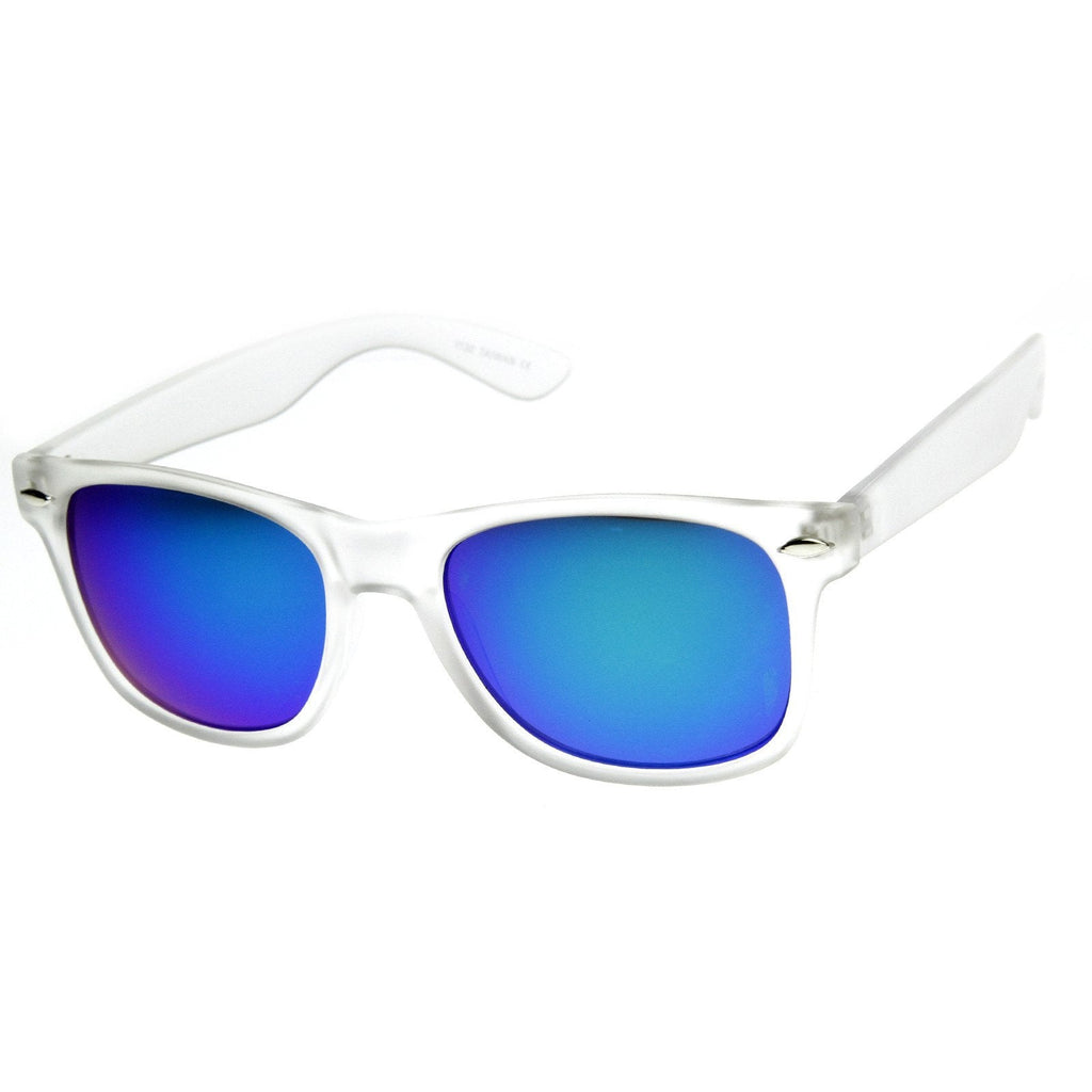 Frosted Frame Reflective Lens Horned Rim Sunglasses 8026