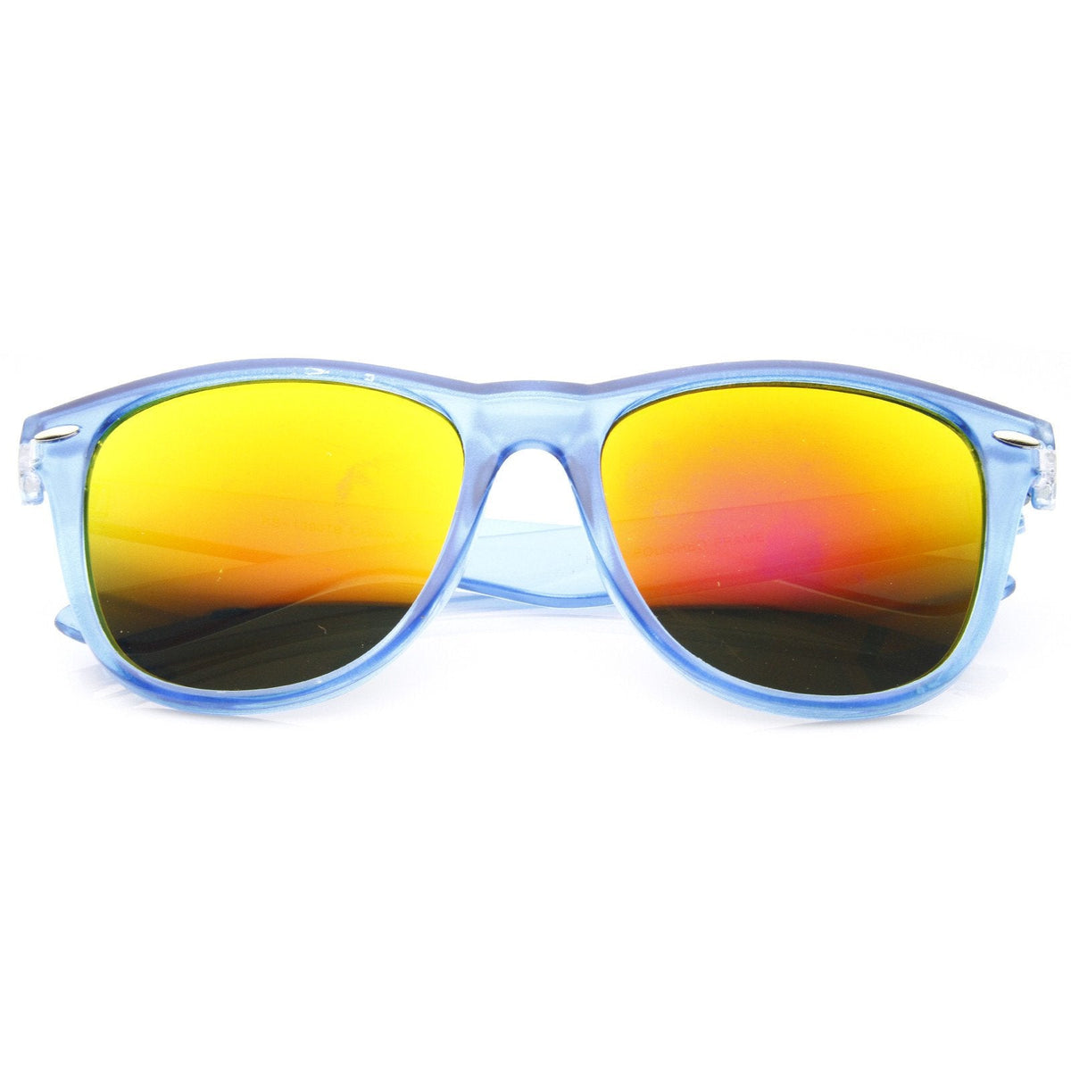 Translucent Horned Rim Mirror Lens Sunglasses 8652