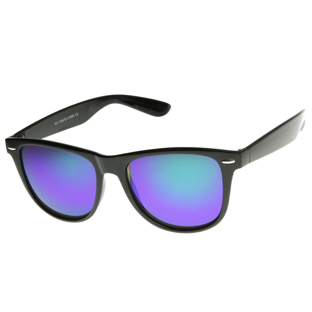 Translucent Horned Rim Mirror Lens Sunglasses 8652