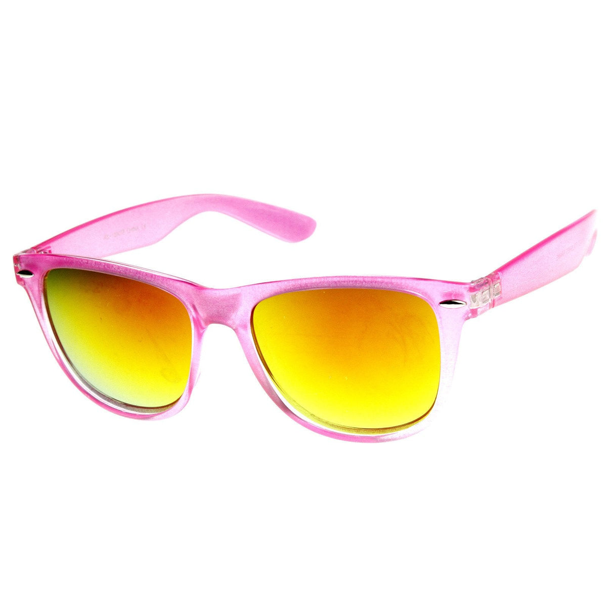 Translucent Horned Rim Mirror Lens Sunglasses 8652