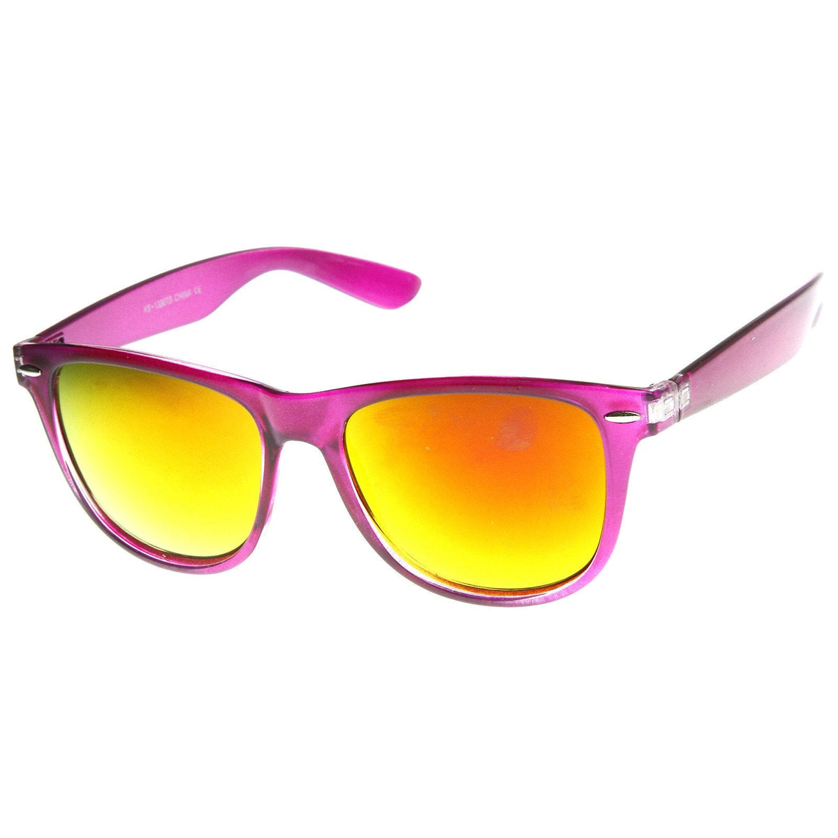 Translucent Horned Rim Mirror Lens Sunglasses 8652