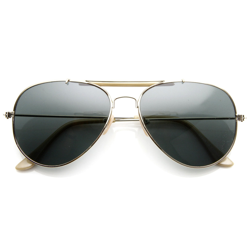 Classic Outdoorsman Style Metal Aviator Sunglasses 55mm 8837
