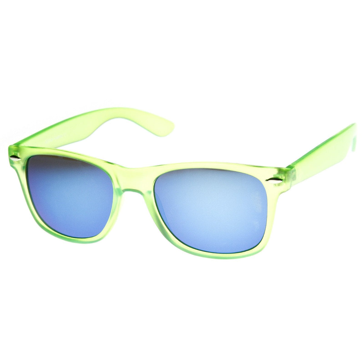 Super Bright Color Mirrored Lens Horned Rim Sunglasses 8128