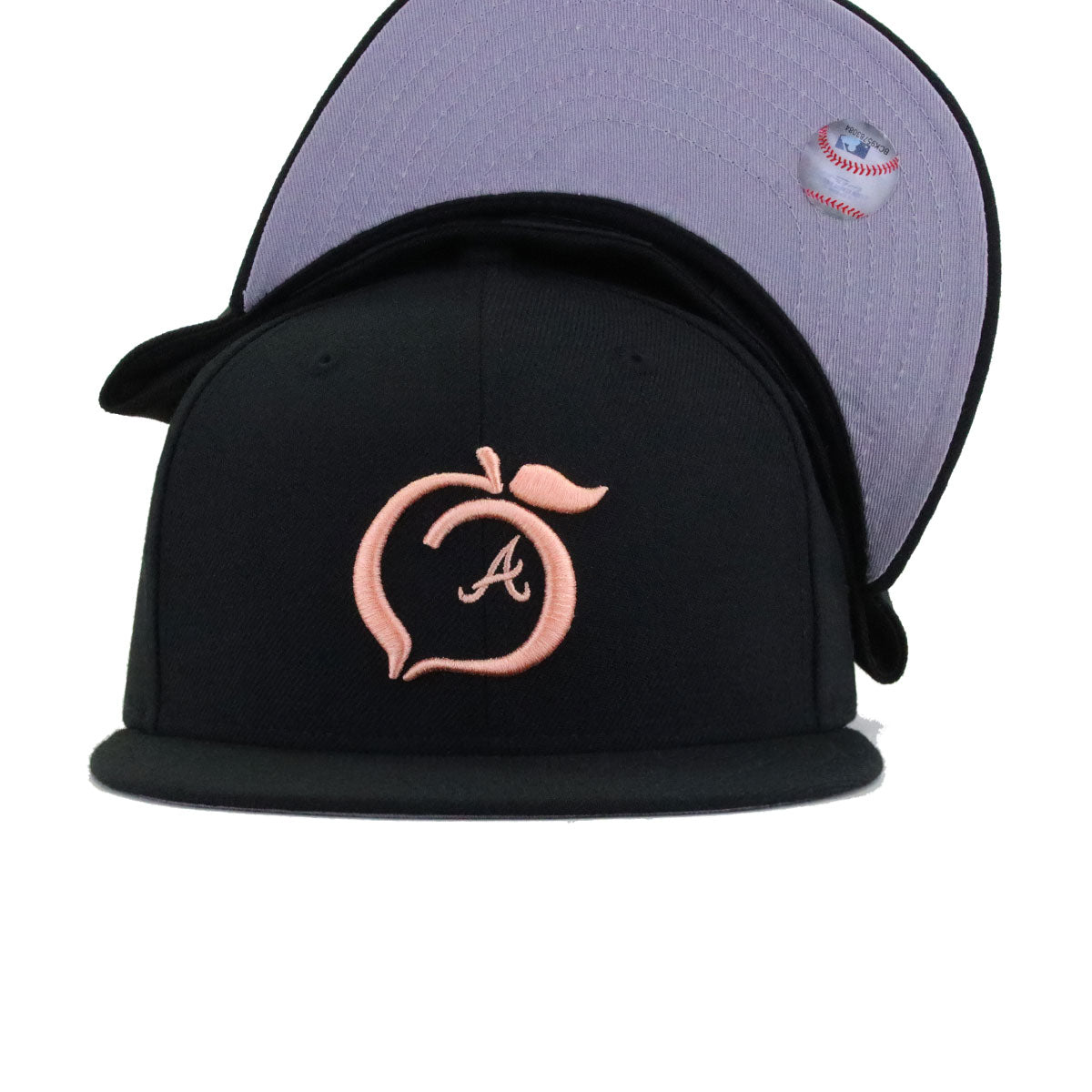 Atlanta Braves Black PEACH New Era 59Fifty Fitted