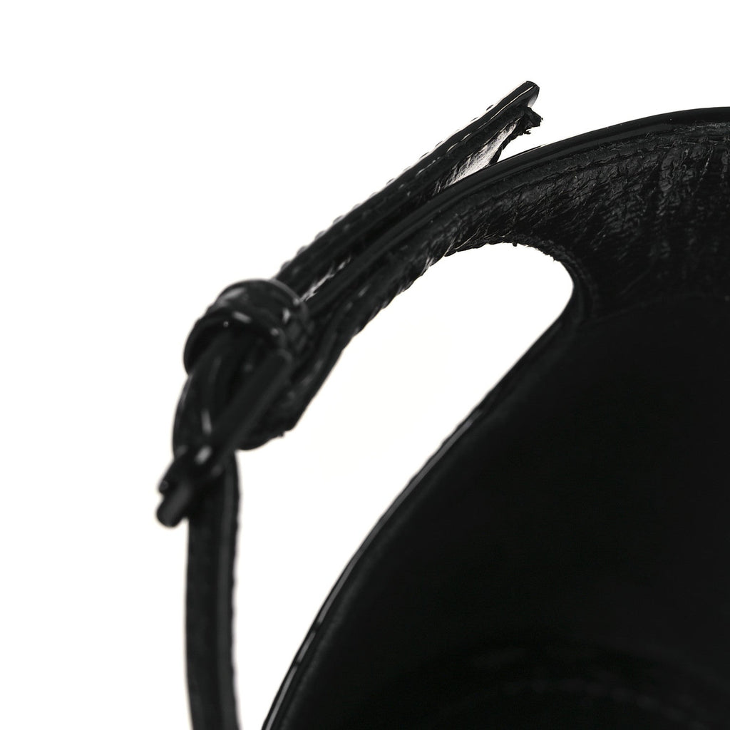Patent Calfskin Opyum 110 Sandals 40.5 Black Gold