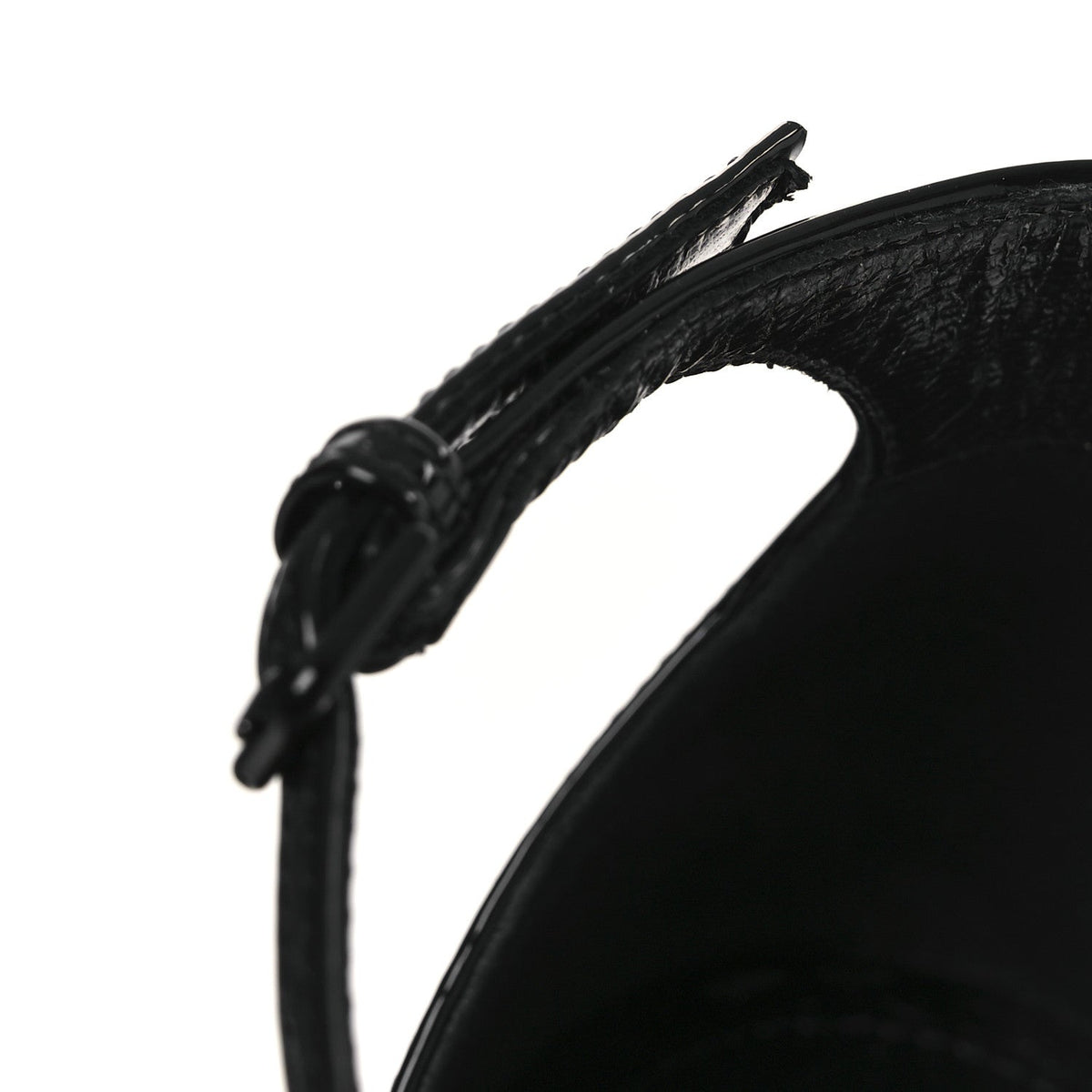 Patent Calfskin Opyum 110 Sandals 40.5 Black Gold