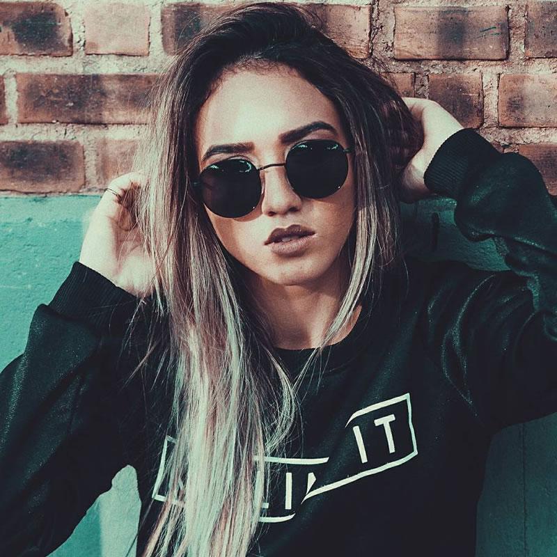 Retro Indie Hipster Round Metal Sunglasses