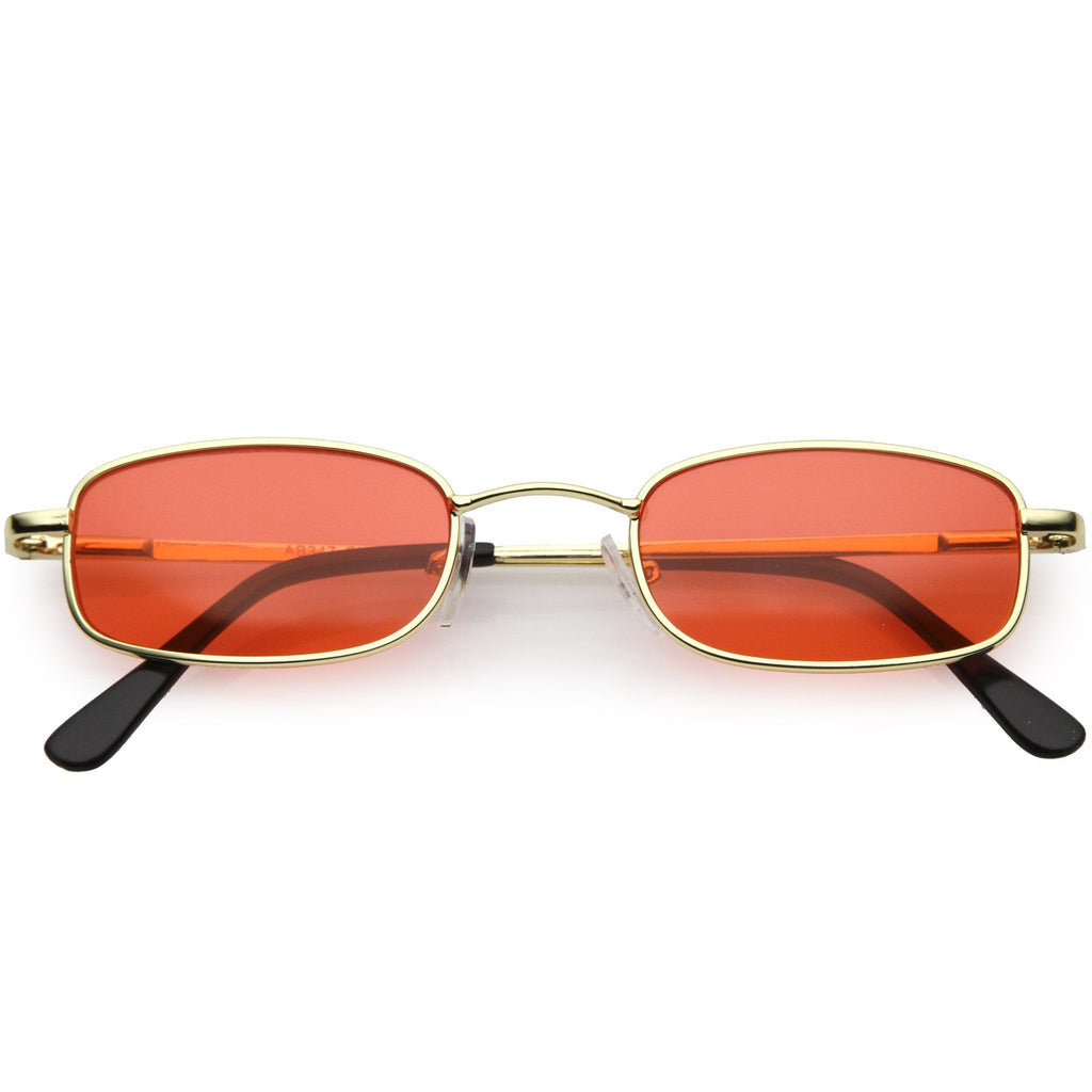 Retro 1990's Small Rectangle Color Tone Metal Sunglasses C708
