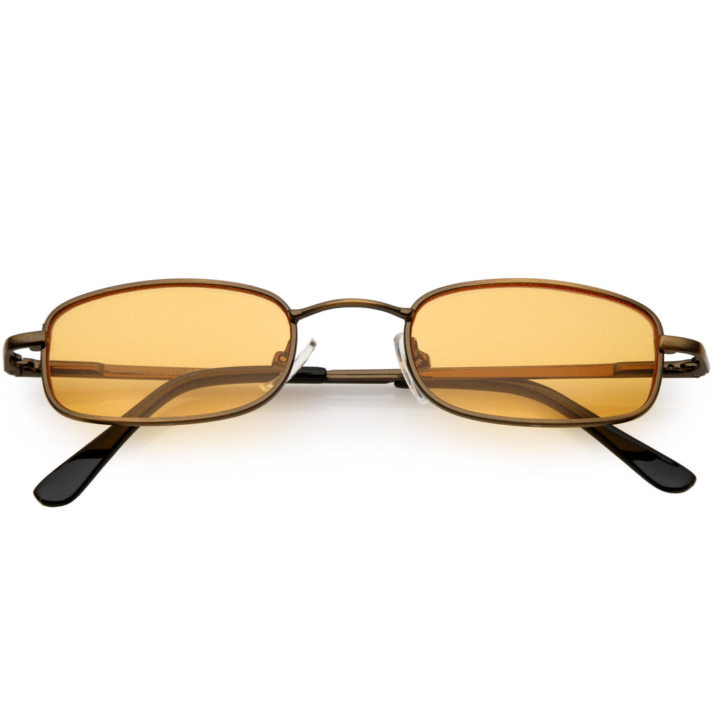Retro 1990's Small Rectangle Color Tone Metal Sunglasses C708