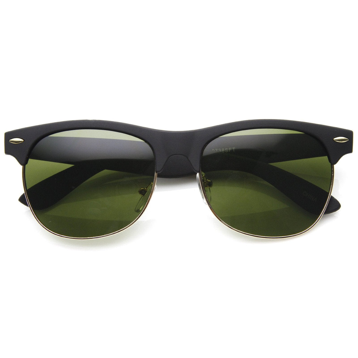 Retro Eyewear Fashion Soft Rubberized Half Frame Horned Rim Sunglasses 8913