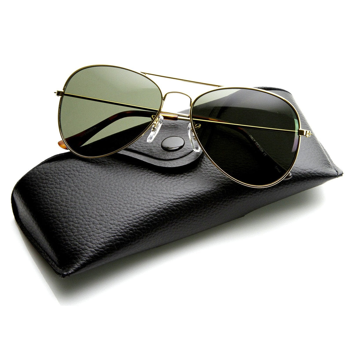 Limited Edition Classic Metal Tear Drop Aviator Sunglasses + Case 1041