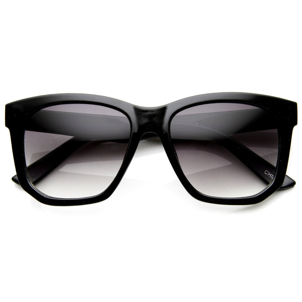 Trendy Thick Frame Fashion Edge Cut Horned Rim Sunglasses 8914