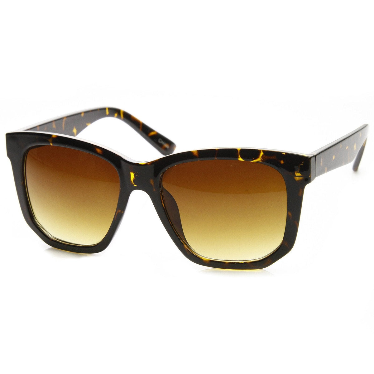 Trendy Thick Frame Fashion Edge Cut Horned Rim Sunglasses 8914