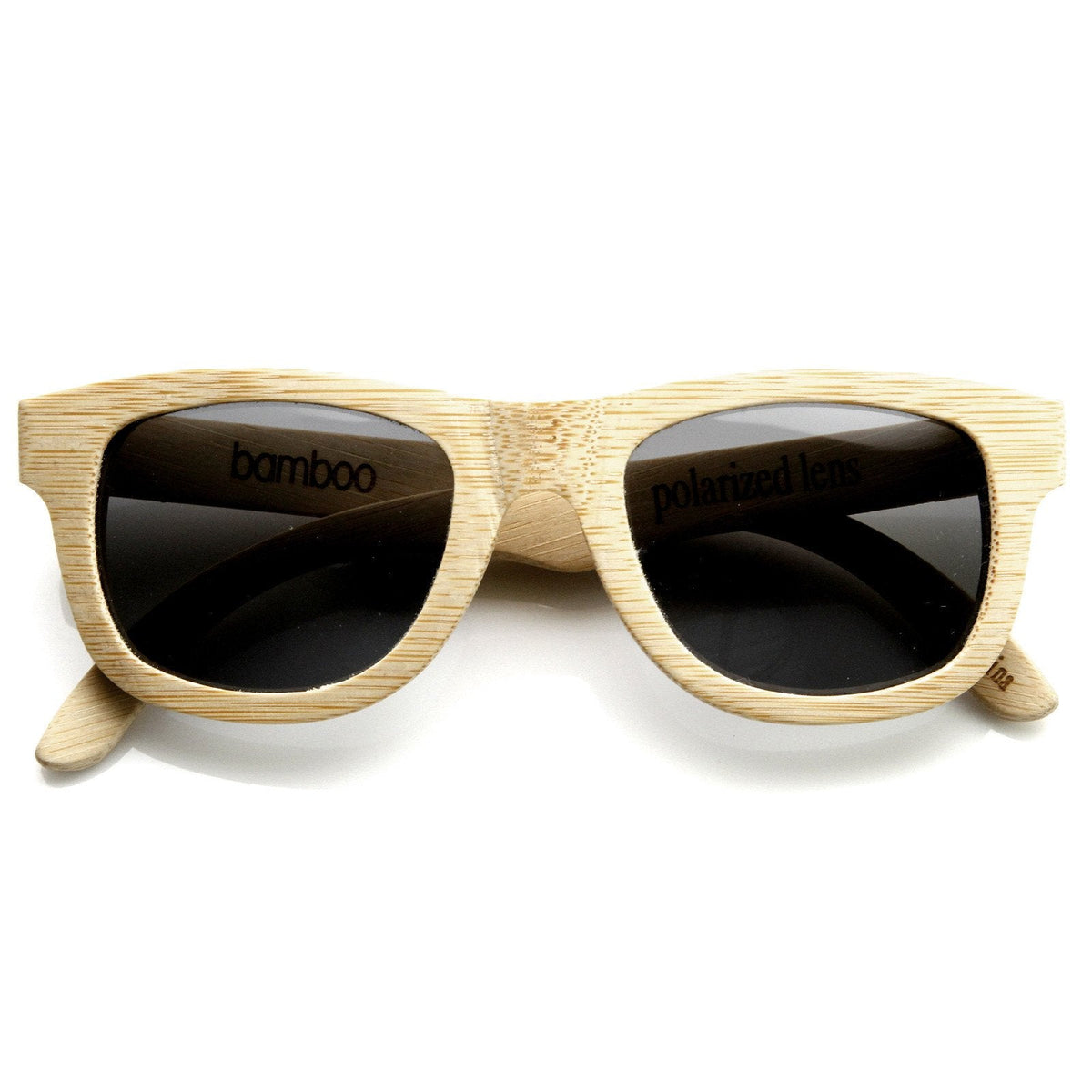 Premium Bamboo Wood Polarized Horned Rim Sunglasses 9121 + Case