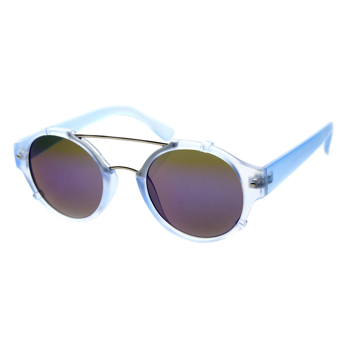 Colorful Retro Round P3 Mirror Lens Cross Bar Sunglasses 9648