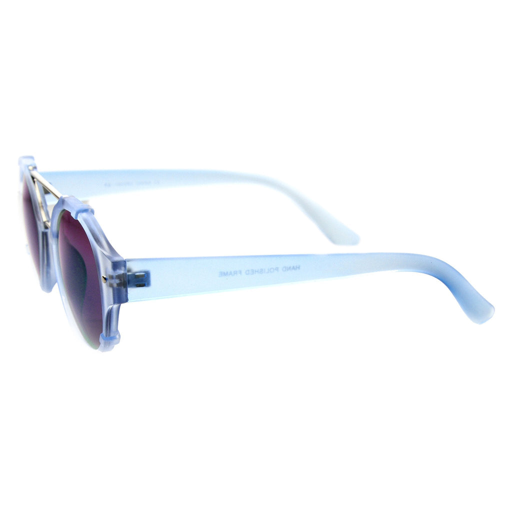 Colorful Retro Round P3 Mirror Lens Cross Bar Sunglasses 9648
