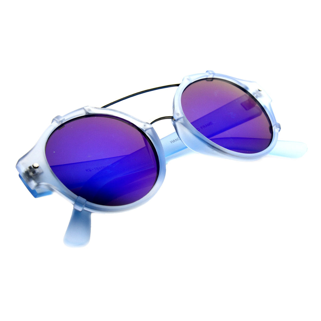 Colorful Retro Round P3 Mirror Lens Cross Bar Sunglasses 9648