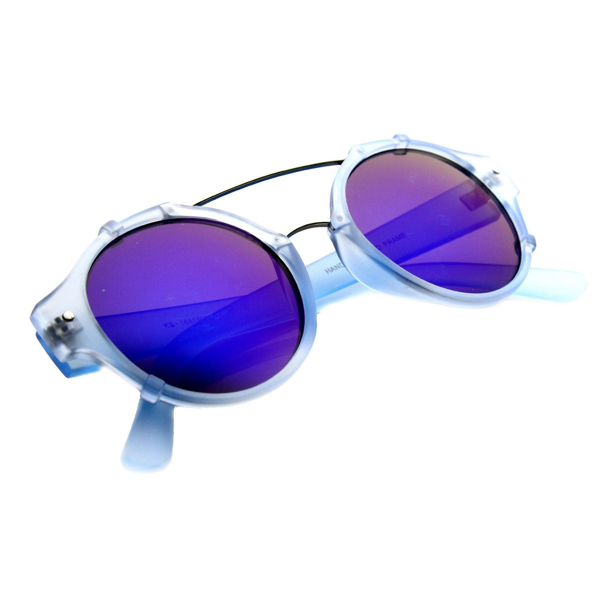 Colorful Retro Round P3 Mirror Lens Cross Bar Sunglasses 9648