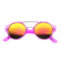 Colorful Retro Round P3 Mirror Lens Cross Bar Sunglasses 9648