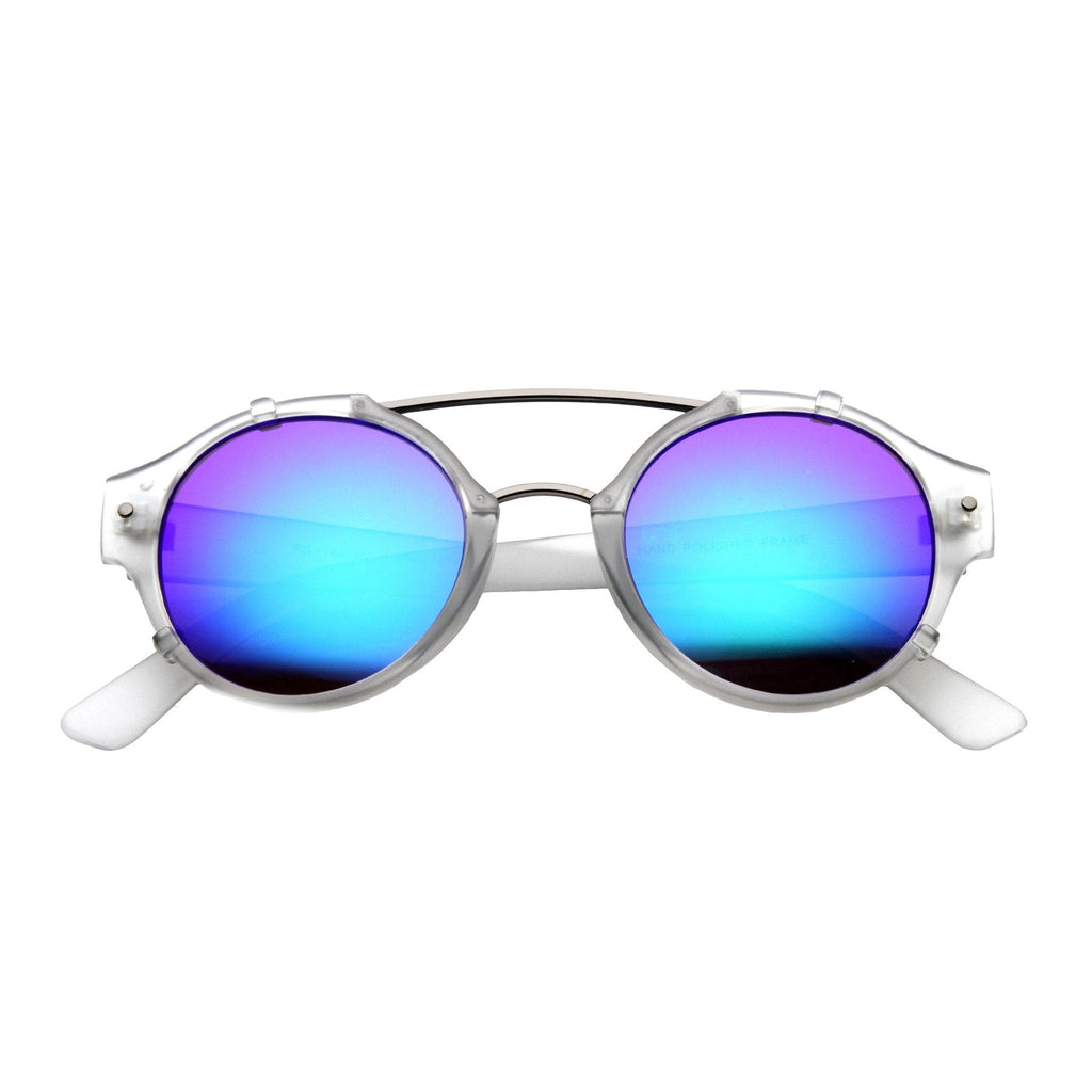 Colorful Retro Round P3 Mirror Lens Cross Bar Sunglasses 9648