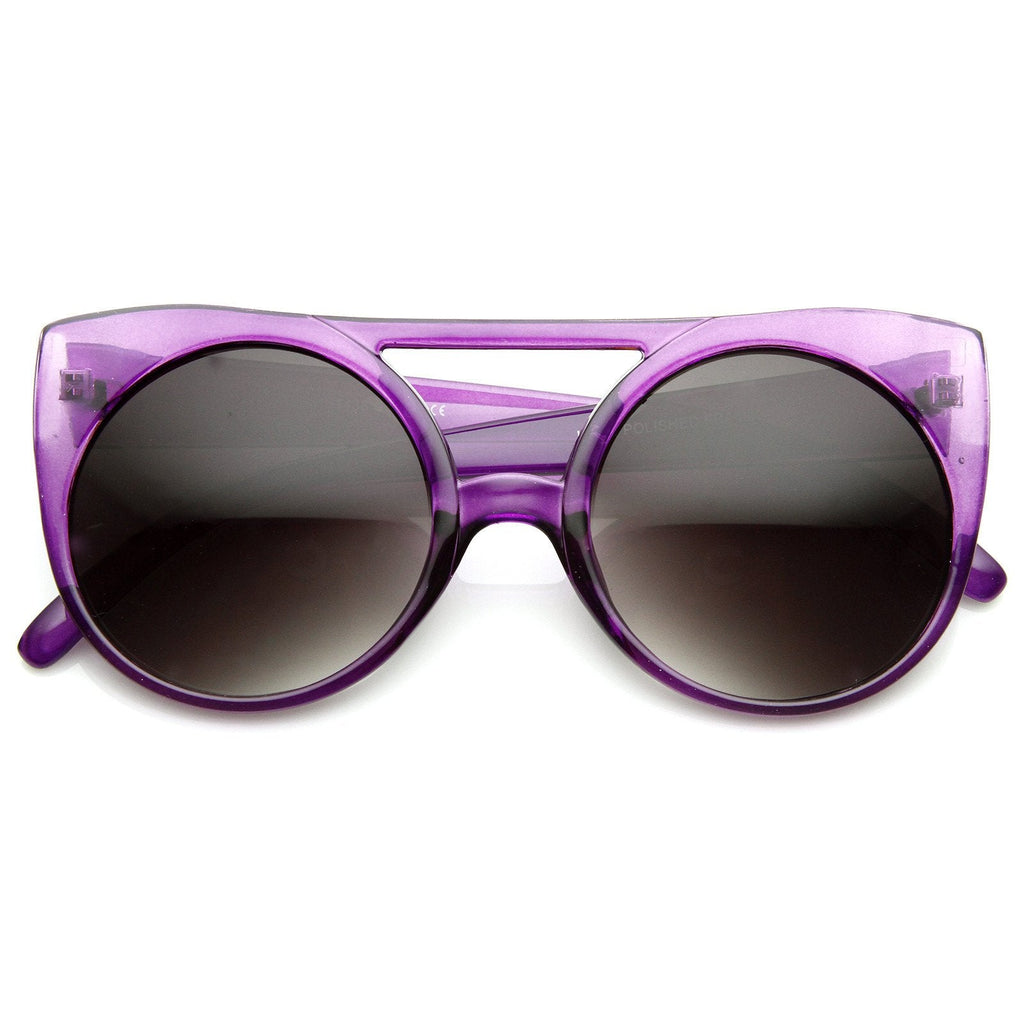 Retro Oversize Round Transparent Colorful Sunglasses 8933