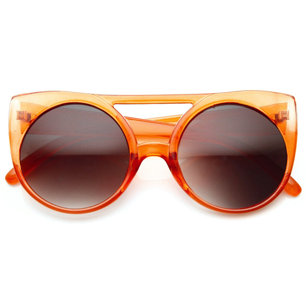 Retro Oversize Round Transparent Colorful Sunglasses 8933