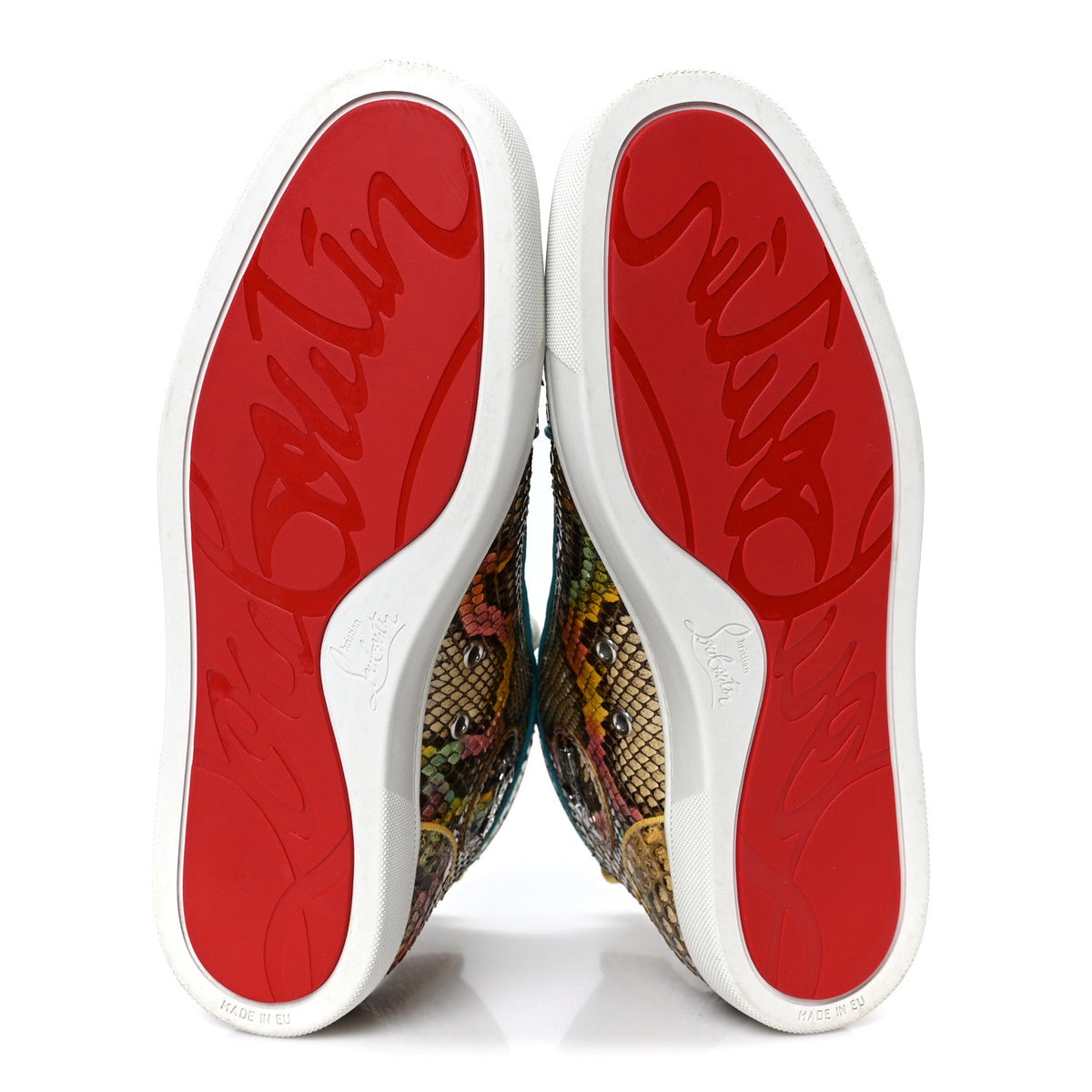 Snakeskin Mens Louis Flat Sneakers 40 Multicolor