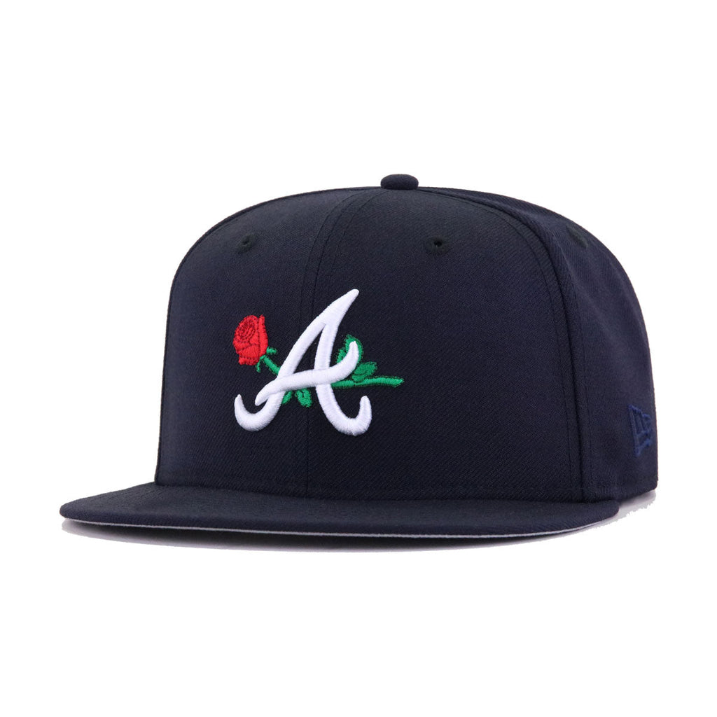 Atlanta Braves Navy Rose New Era 59Fifty Fitted