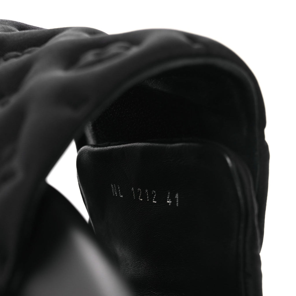 Technical Fabric Embossed Monogram Pool Pillow Comfort Mules 41 Black
