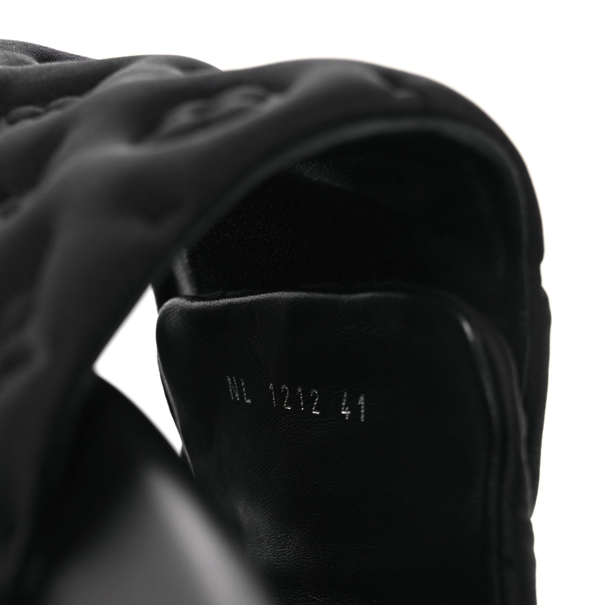 Technical Fabric Embossed Monogram Pool Pillow Comfort Mules 41 Black