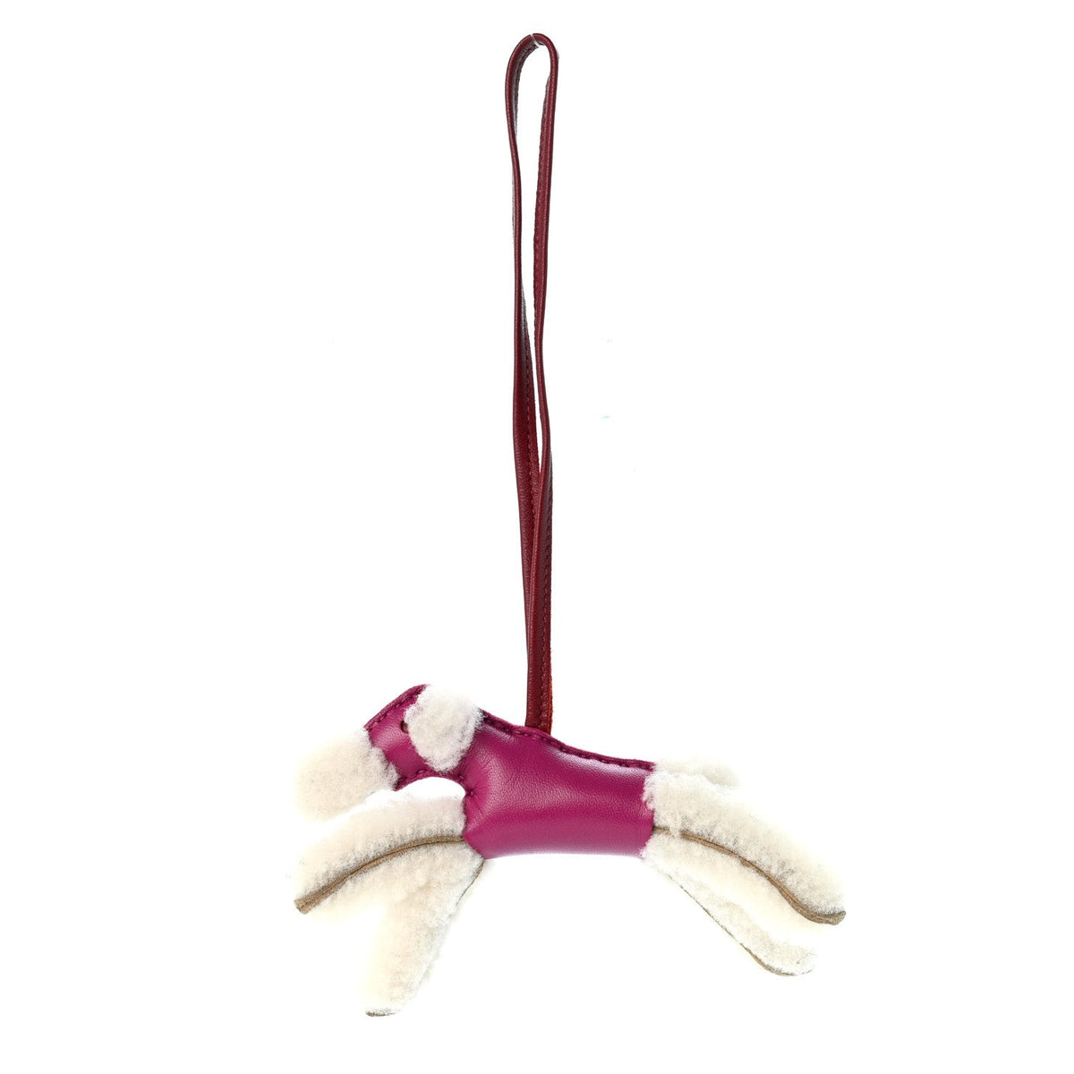 Milo Lambskin Shearling Budy Charm Rose Pourpre