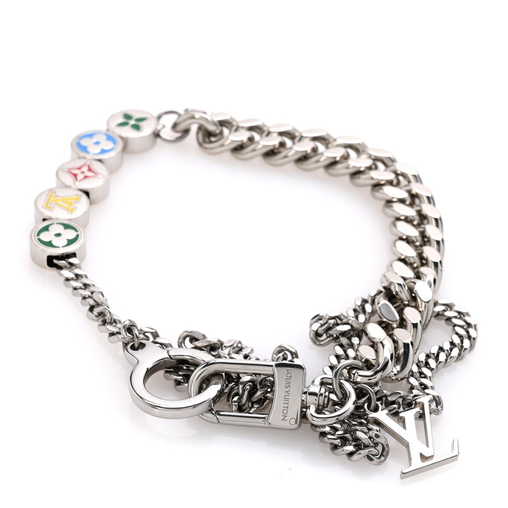 Metal Monogram Chain Belt Silver