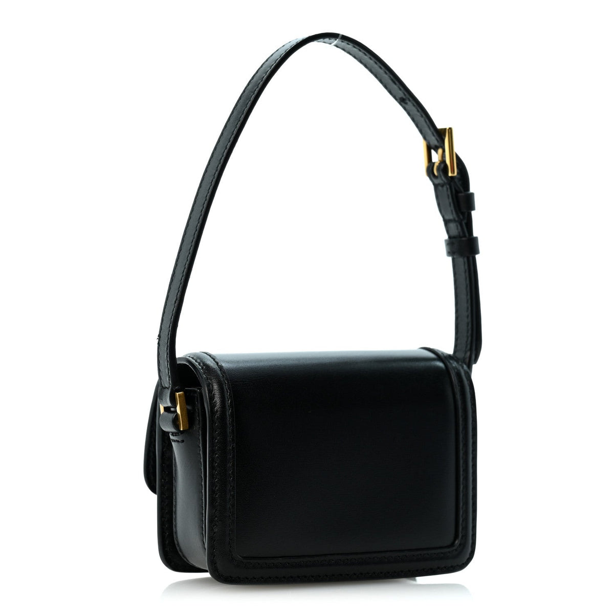 Smooth Calfskin Micro Solferino Satchel Black