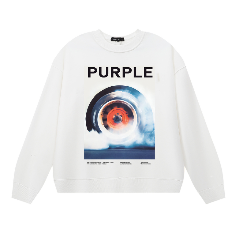 Purple Men's Long-Sleeve T-shirt Sweatshirt 1155