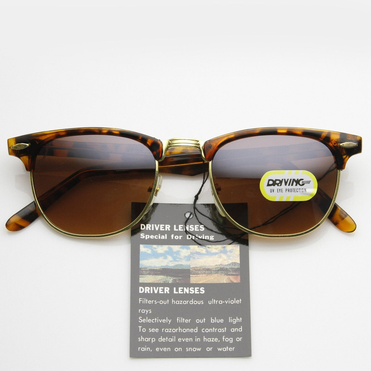 True Vintage Horned Rim Half Frame Sunglasses 7202