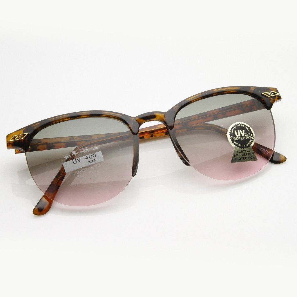 Genuine Vintage Half Frame Horned Rim Retro Sunglasses 7003