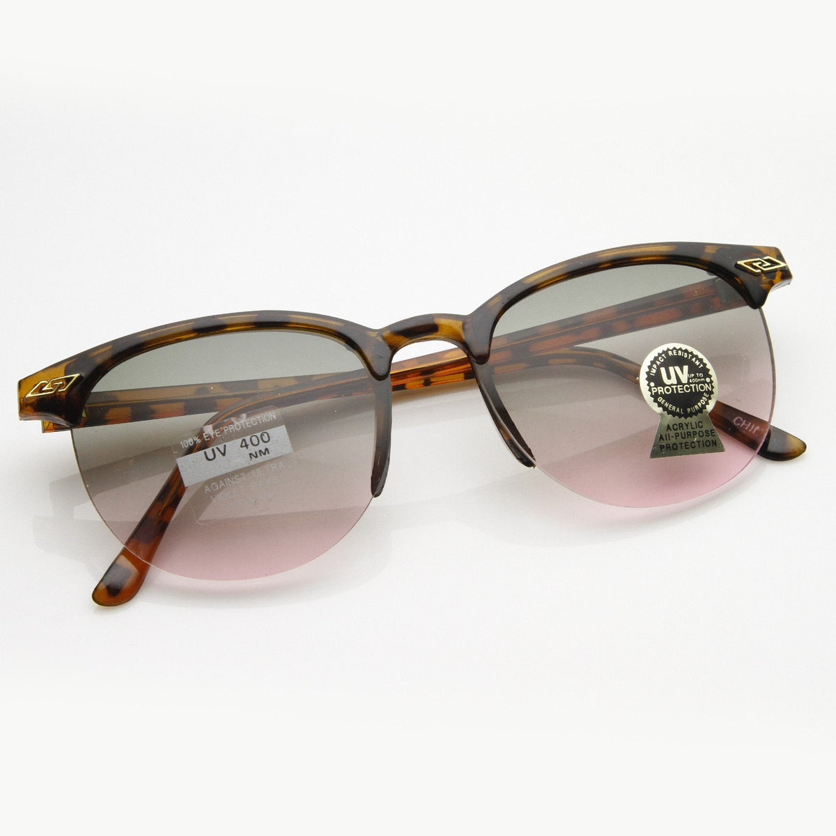 Genuine Vintage Half Frame Horned Rim Retro Sunglasses 7003