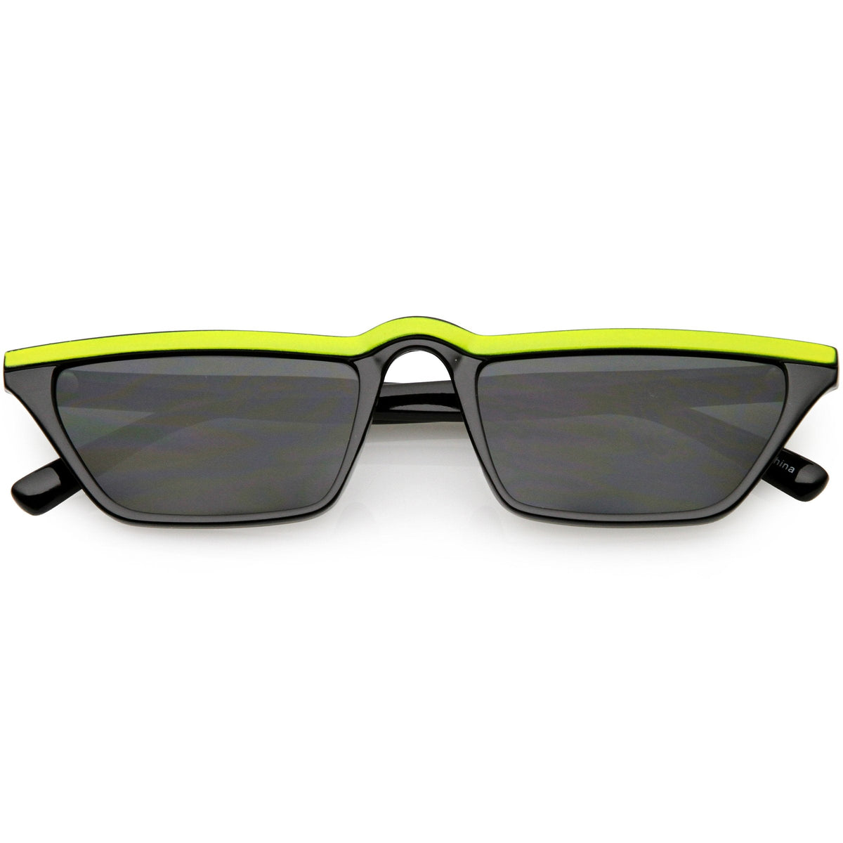 Retro Low Temple 1990's Flat Top Cat Eye Sunglasses C707